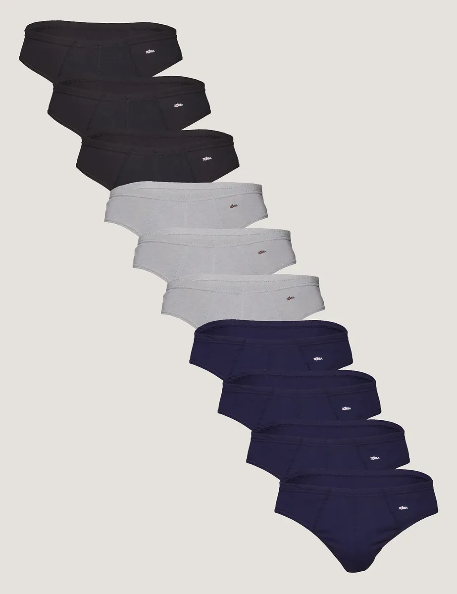 Kit Com 10 Cuecas Slip 100% Algodão Zorba Lisa