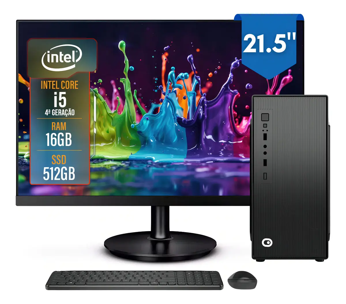 Completo 2Eletro Top Intel Core i5, 16GB RAM, SSD 512GB, Bivolt, Monitor 21.5&amp;amp;quot; Full HD - CD2E-0123TO